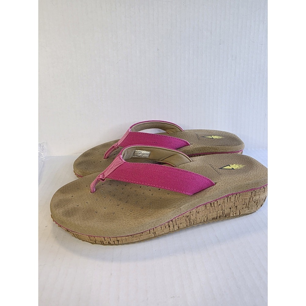 Volatile Neville Women's Pink Wedge Cork Flip Flop Sandals Size 10‎